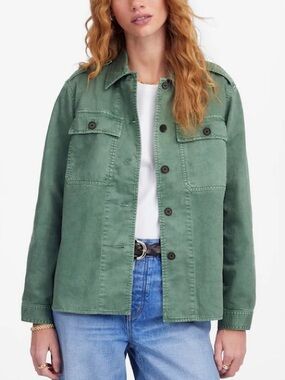 Madewell Easy Utility Shirt-Jacket, medium, green, EUC